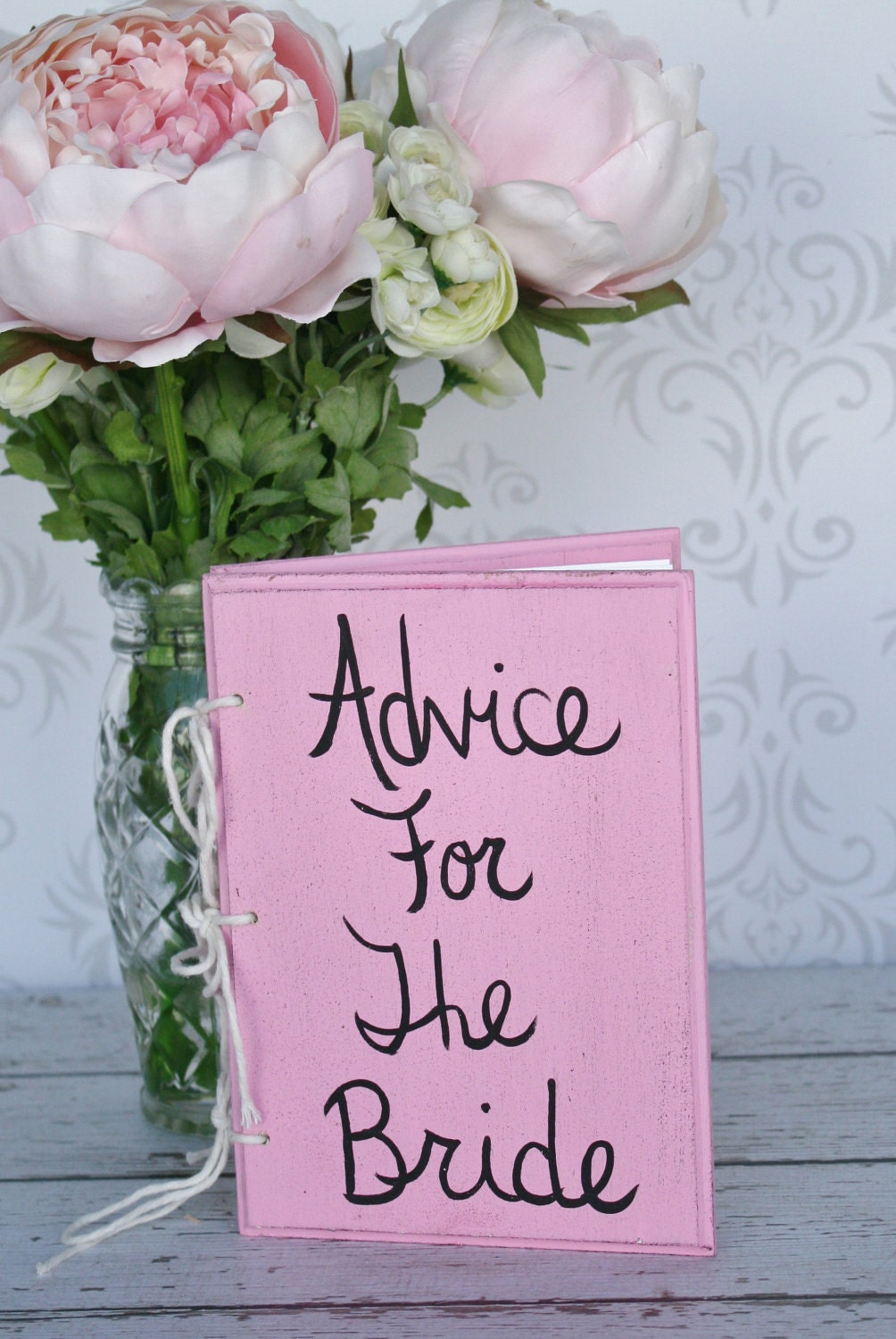Bridal Shower Guest Book Pink Shabby Chic Wedding Decor (item P10125)