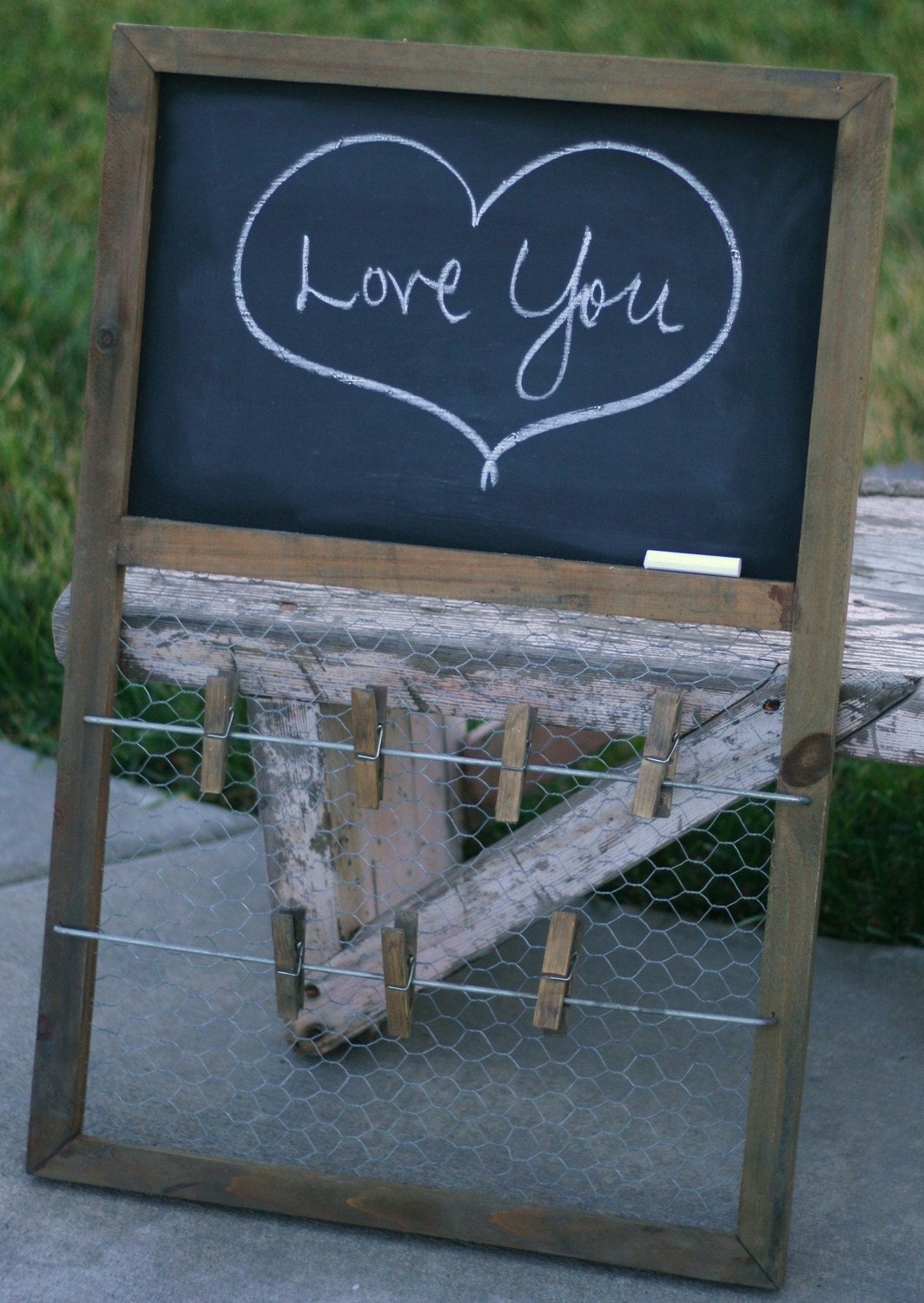 Rustic Memo Board Chalkboard Frame Old Barn Wood Style Farmhouse CHIC