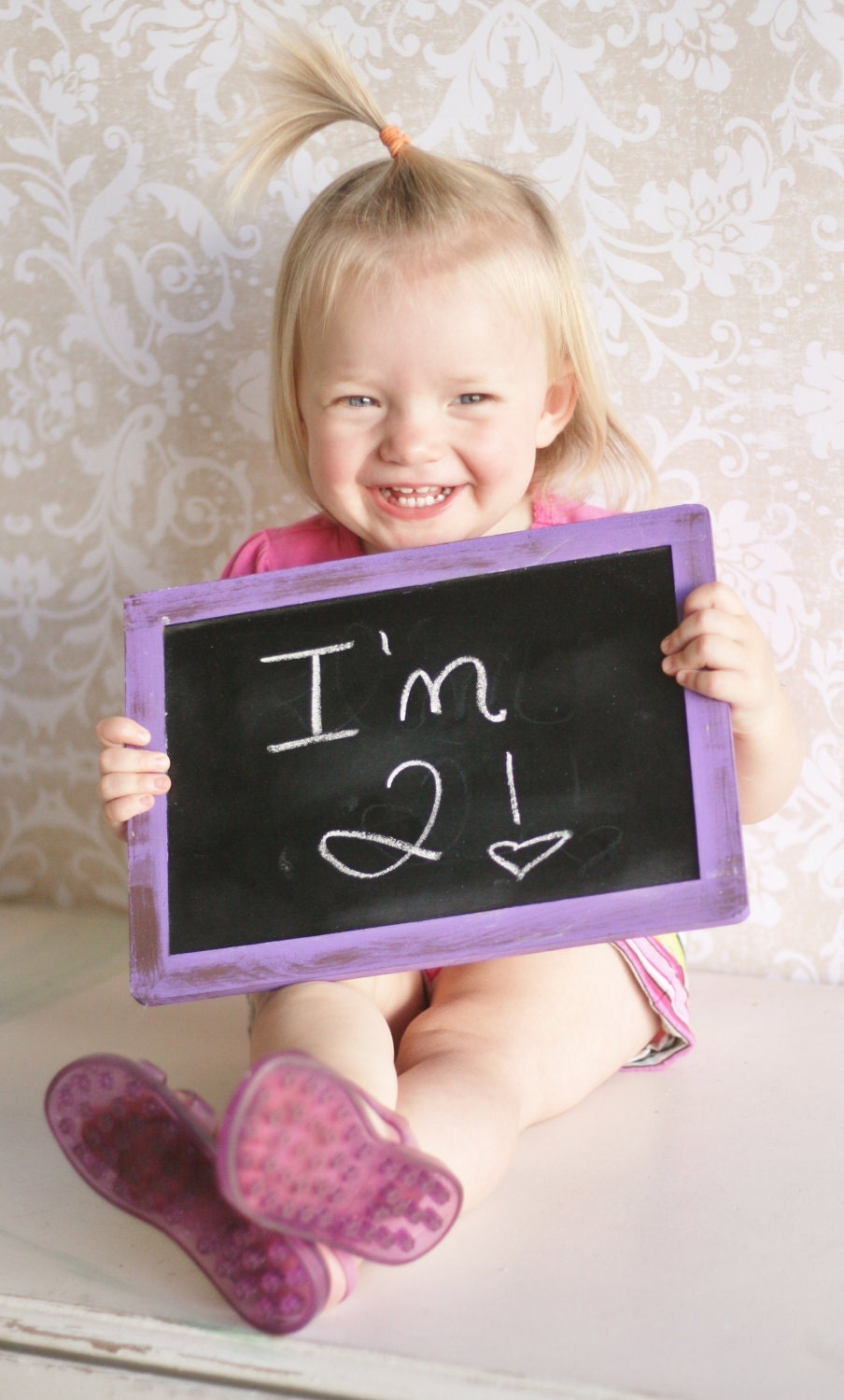Chalkboard Sign Photo Prop Kids Birthday Party Invitation (item P10225)