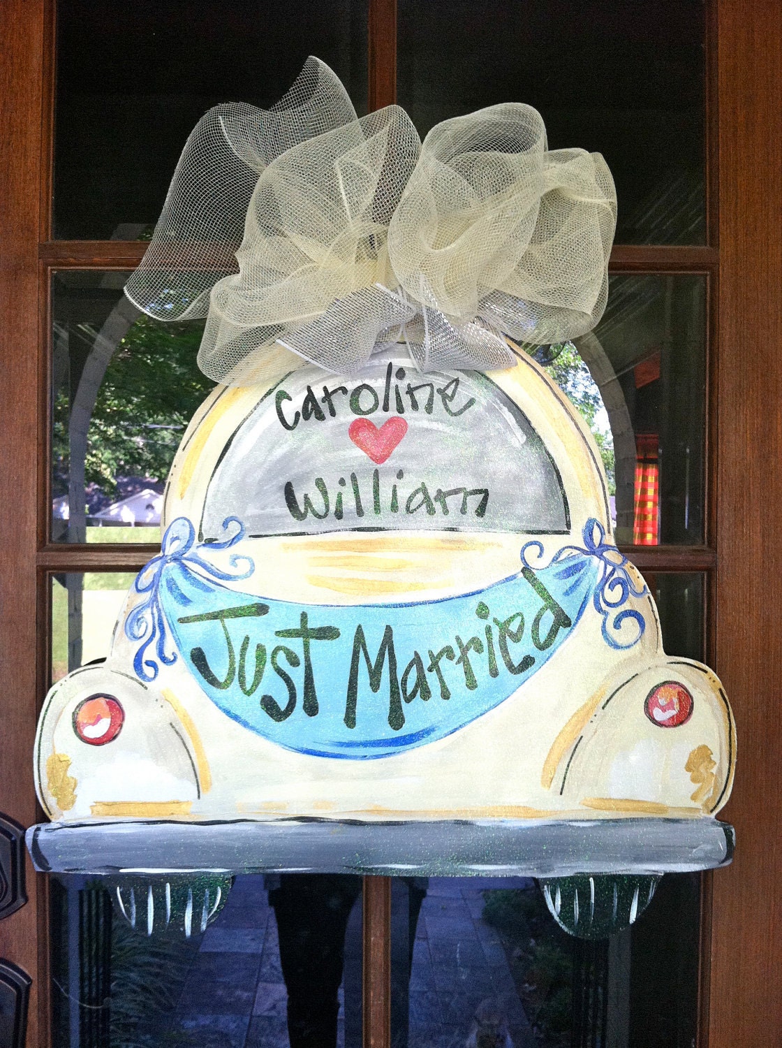 Just Married Door Hanger - Bronwyn Hanahan Art