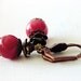 SALE Gothic Earrings Bloor Red Jade Filigree Bride Bridal Elegant Vampire Victorian Edwardian Nature Vintage style Gothic Jewellery