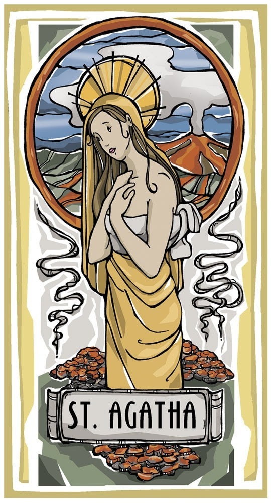 St. Agatha Prayer Card by ModHMary on Etsy