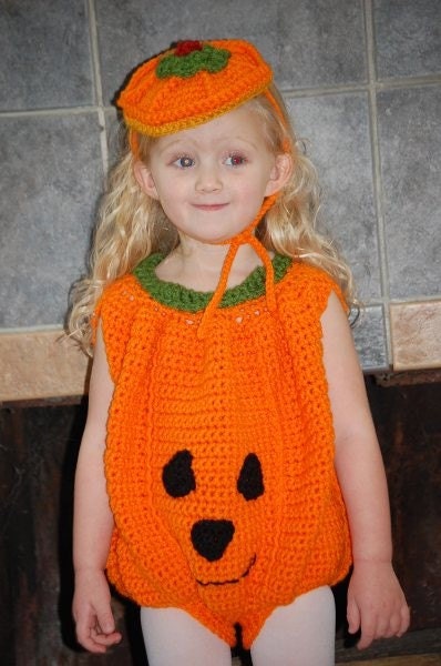 Toddler Pumpkin Costume and Hat Crochet Pattern pdf 467