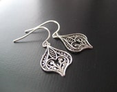 NEW - Viola Earrings, Sterling Silver Filigree Ornate Dangle Earrings