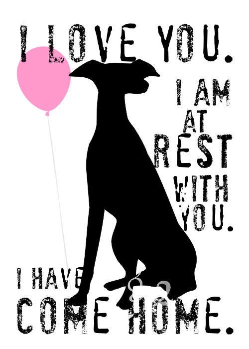 Greyhound Rescue Dog Art Print 8 x 10 Art Dog that Inspires