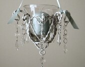 Whimsical White Shabby One Candle Chandelier Candeliers MADE TO ORDER