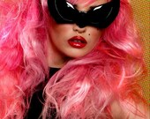 Black retro 80s Deadly Knightshade futuristic sci-fi cat catseye sunglasses