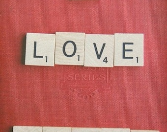 I Love Books 5x7 Fine Art Print--Scrabble Tiles Book Lover Geek Vintage Apartment Home Decor