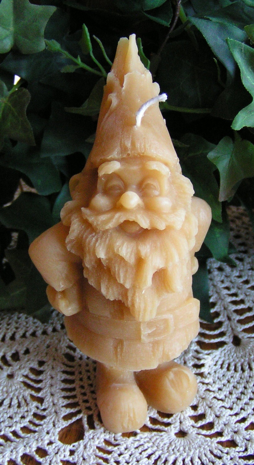 Woodland, Garden Gnome Beeswax Candle with an Attitude