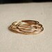 Five Golden Rings - Set of Five Threads of Gold - Tiny Hammered Stacking Rings - Delicate Jewelry