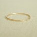 Thread of Gold - Rose or Yellow - Wavy or Straight - Tiny Halo Hammered Stack Ring - Skinny and Thin