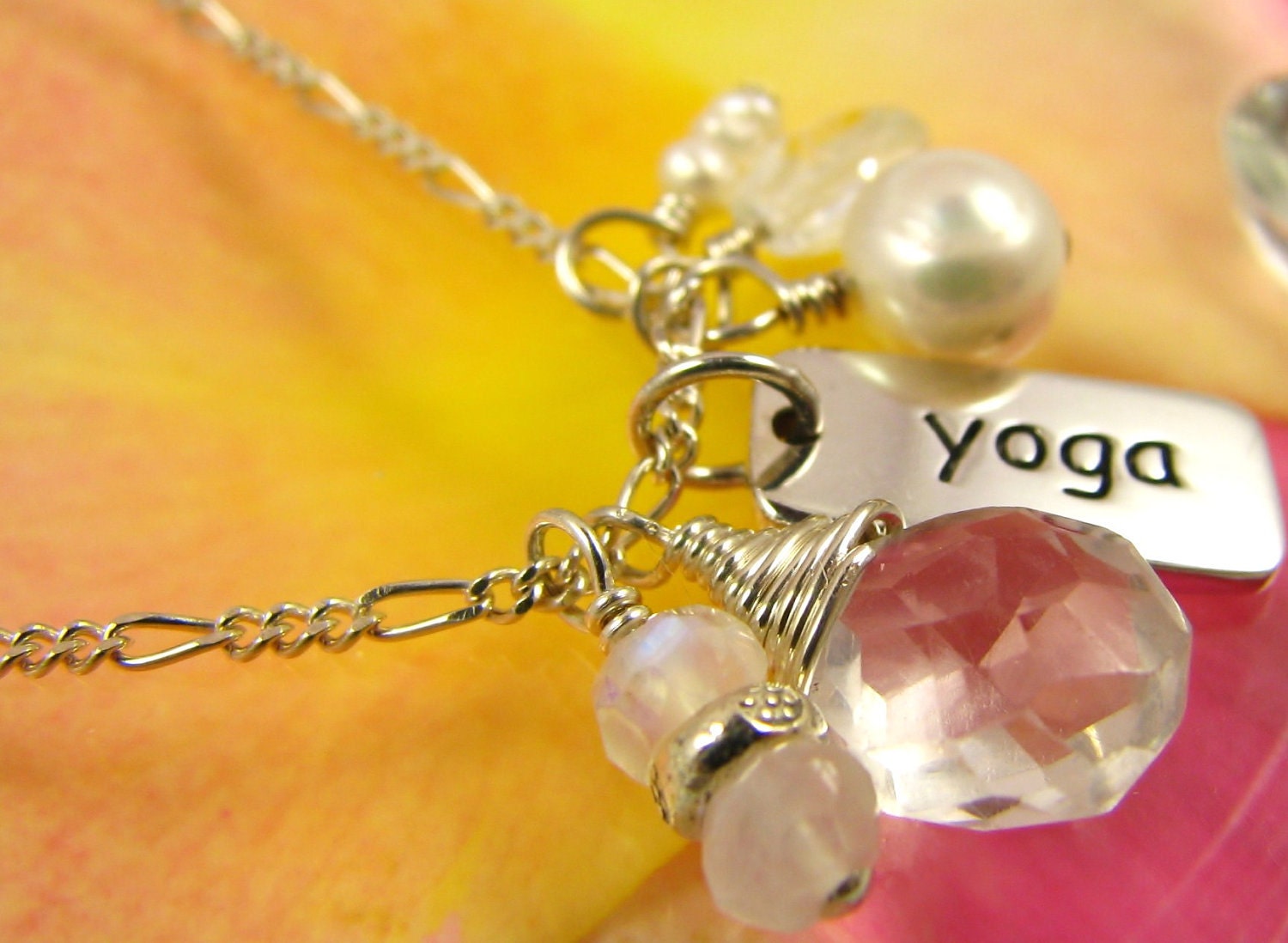 Yoga Jewelry, I Love Yoga Charm Necklace, Chakra Jewelry