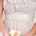 ivory beaded Crystals wedding sash - bridal ivory lace crystals beaded sash