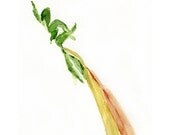A Leaf is Born Original watercolor painting, nature , botanical, home garden, minimalist