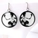 Flapper Dangle Earrings Roaring 20s Jewelry Vintage Ziegfeld Follies Burlesque Showgirl Martini Black and White Pin Up -In Stock