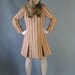 Vintage 60s Mod Striped Mini Dress Schoolgirl Small to Medium