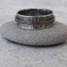 Mens Wedding Band Silver Copper Spinner Ring Hammered Wedding Ring Rustic