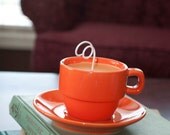 Orange cappuccino cup and saucer mocha brulee soy candle