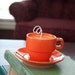 Orange cappuccino cup and saucer mocha brulee soy candle