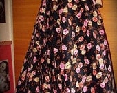 DIVINE ROSES 50s Rockabilly Velvet Cord CIRCLE Full Skirt M 28 -on sale-