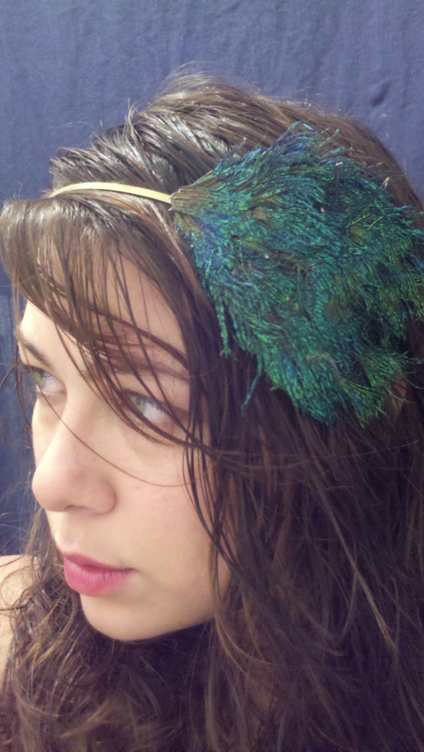 Sale Turquoise & Blue Peacock Feather Hair Fascinator, Great Bridesmaid Gift, READY to SHIP