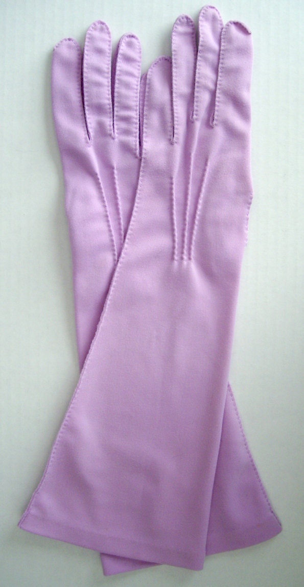 Size 6.5 - Lavender Purple '50s Long Evening Opera Gloves by Van Raalte Vandoe - Mid Century Women's Ladies Vintage Accessories