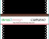 Digital Scrapbook Scalloped Square Paper Template Instant Download