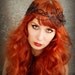Black floral head piece, 1920s flapper crown, beaded head dress, hair accessory - Reverie du soir