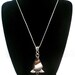 RESERVED FOR VICTORIA . Sterling Silver Art Nouveau Style Ruby Garnet & Agate Pendant .925