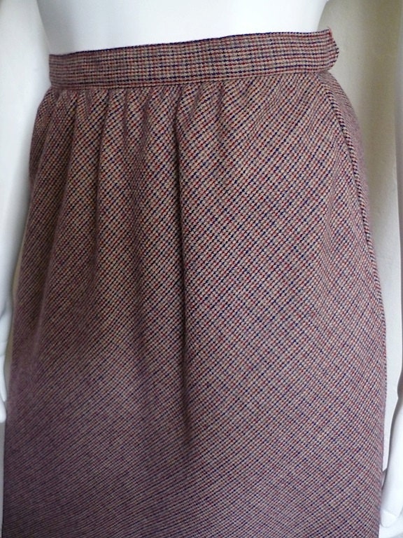 SALE Vintage Apparel Ladies 80's Skirt, A Line, Red, Black, Tan by Century S-M 378 FreshandSwanky on Etsy