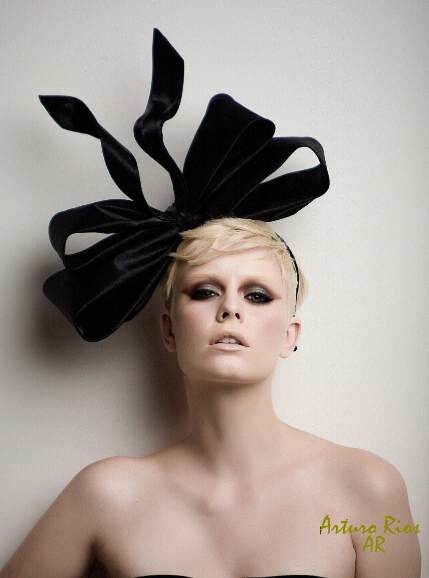 Couture Bow fascinator- fashion headpiece- fascinator