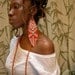 Vegan Ashanti Shield- Hand Painted tribal earrings