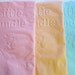 Napkins embossed with baby feet