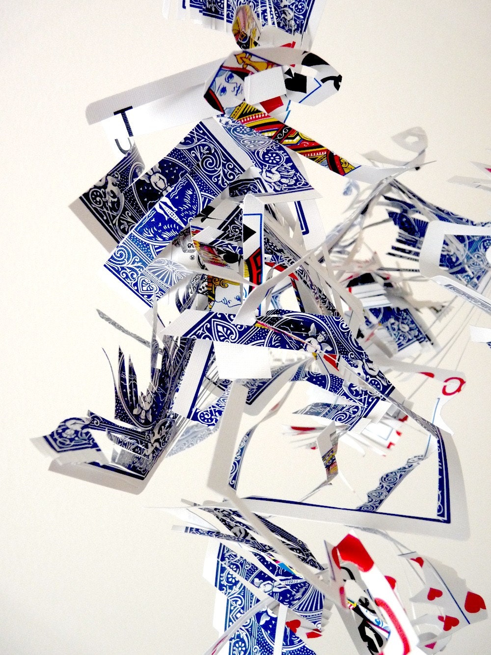 Hanging Sculpture- (Blue Cards) - hand cut