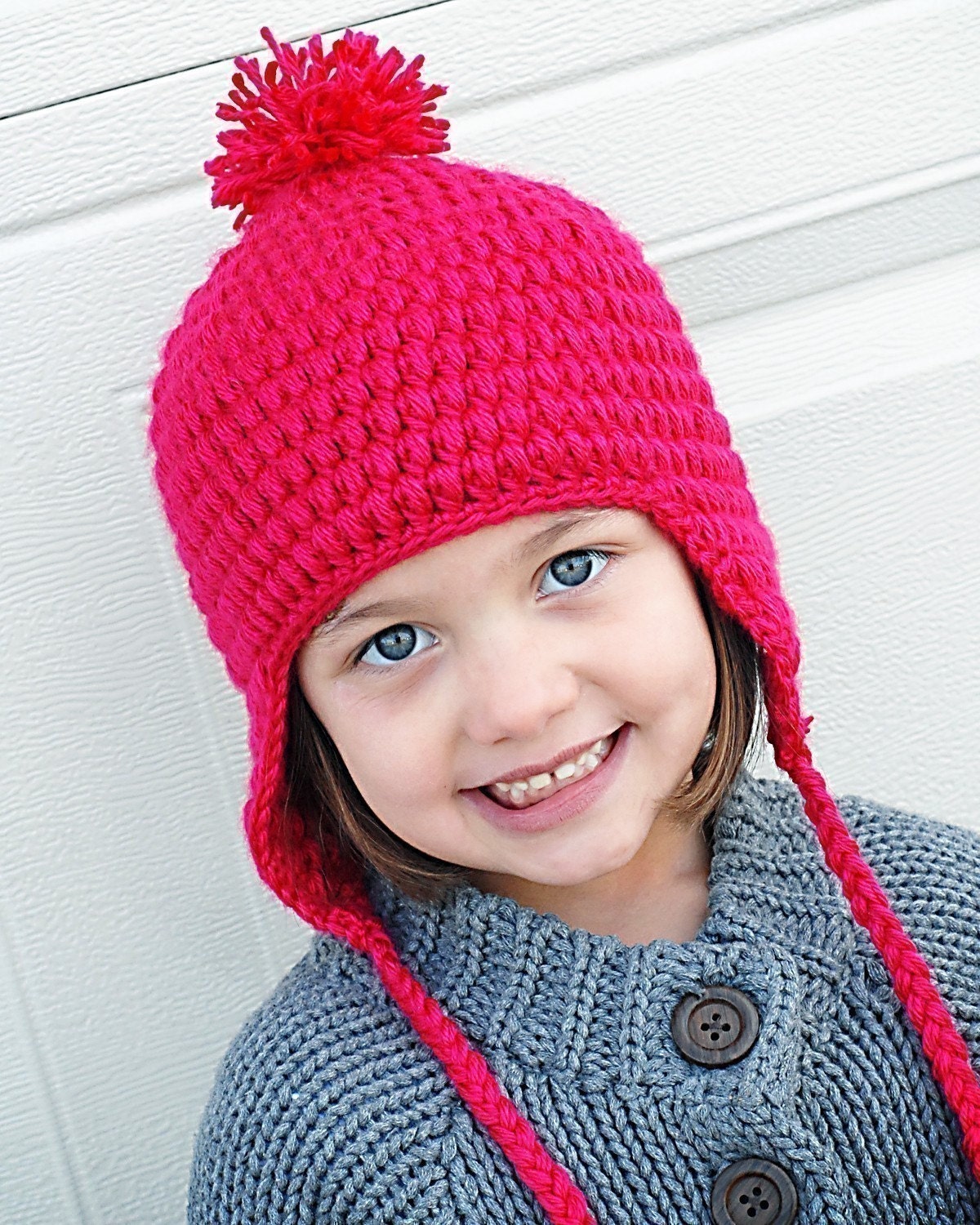 Puffy Earflap Hat Crochet Pattern (Permission to sell all finished products)