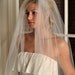 Bridal Veil - Full Elbow Length Veil with Raw Cut Edge - READY TO SHIP - Ivory