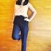 High Waisted Trousers Navy Blue Pants Rolled Cuffs Bottom 10 M Etsy Spring Fashion