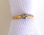 Diamond - 1920s - Gatsby - Art Deco - Size 6 and One Half - Ring - One Tenth Carat - Engagement - 14 K Gold - Classic - April Birthstone