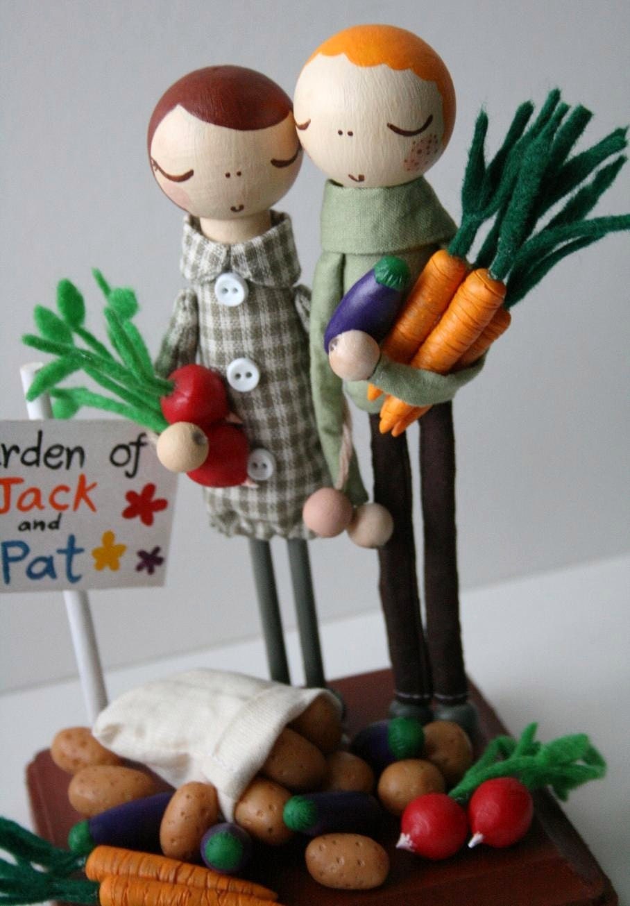 Custom Garden of Glee Wedding Cake Topper