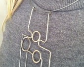 Contemporary Sterling Silver Necklace -AW Linear O's