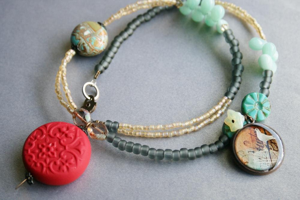 Bird Cage Necklace - Mixed Media