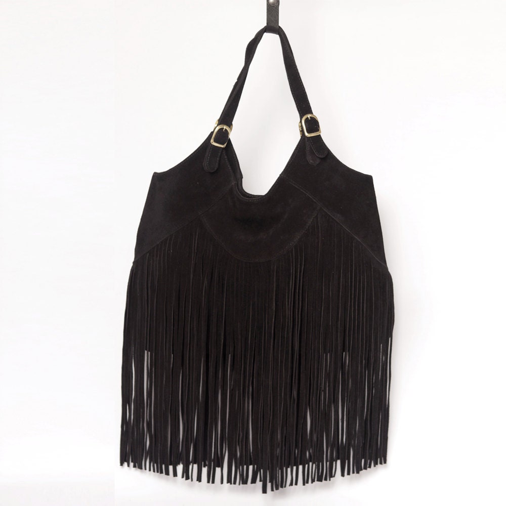 Boho Suede  bag in Black