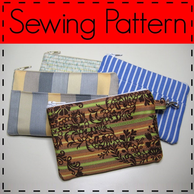 Zip Purse, Phone Wallet, Travel Case, Coin Purse, iPhone case Sewing Pattern - Easy, Beginners Pattern