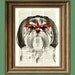 Dog Smarty Pants Shih tzu with red glasses illustration beautifully upcycled dictionary page book art print