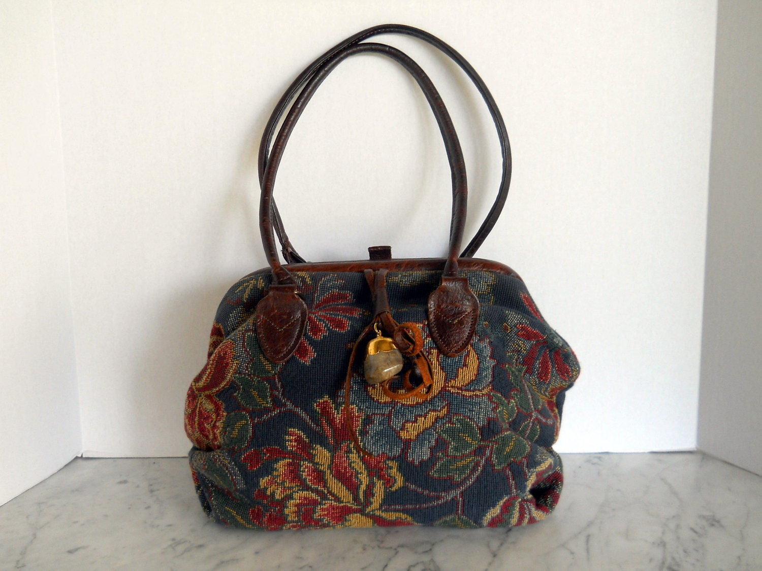 Vintage Tapestry Handbag // Rich Florals (reserved for liana)