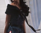 Winter formal faux fur Wrap by size shawl shrug FLEECE lining Available in white or black faux fur
