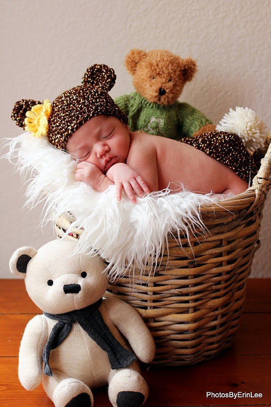 Teddy BEAR Crochet PATTERN and Bum Cover Set Twin Teddy