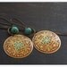 Gypsy of The Lotus. Vintage coral red and turquoise enamel Asian medallions and turquoise Howlite earrings.