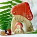 Fly Agaric MUSHROOM HOUSE and gnome - waldorf wooden toy for nature table