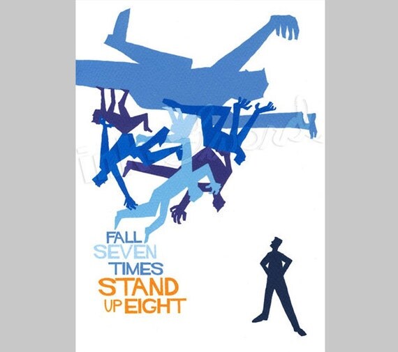 Proverb - Original Illustration - Fall Seven Times - 5x7 Print